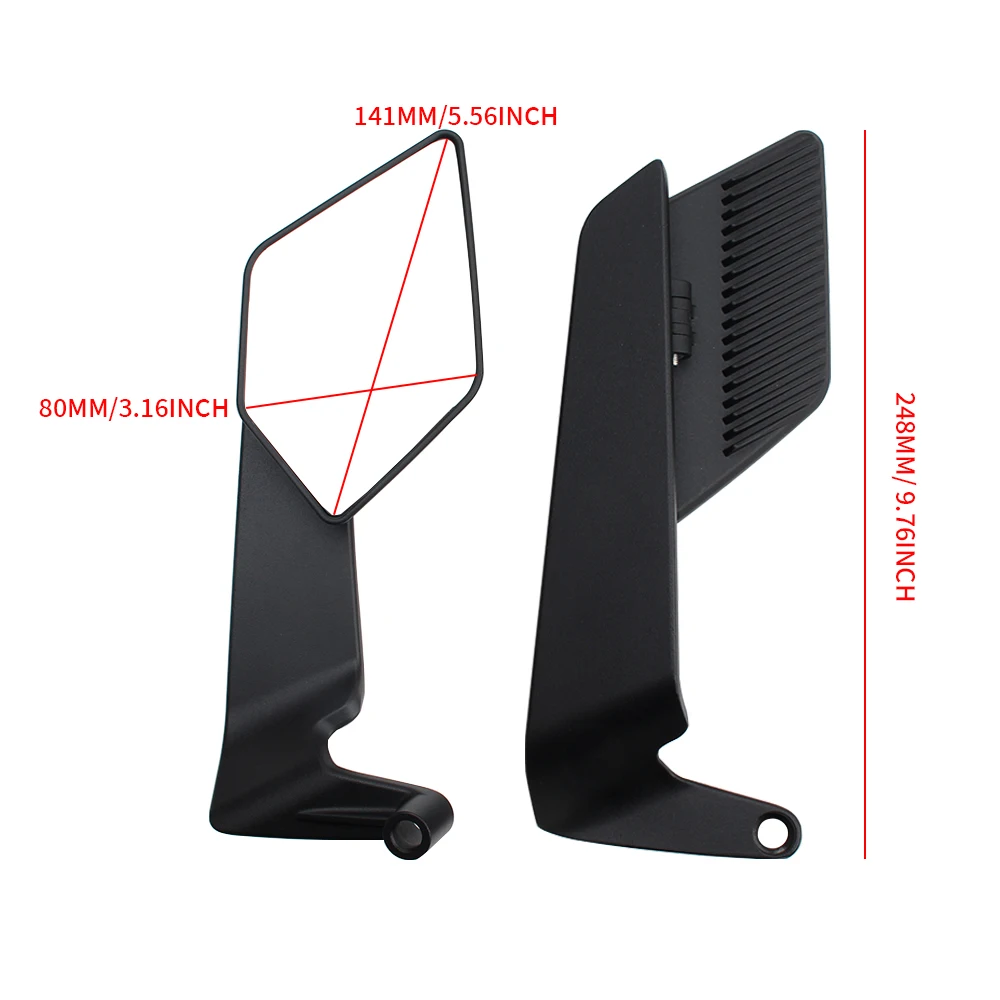 مرآة كبيرة سطح أجنحة مرآة 10 مللي متر/8 مللي متر دراجة نارية مرآة الرؤية الخلفية دراجة نارية العالمي اكسسوارات ثعبان نمط الديكور #6