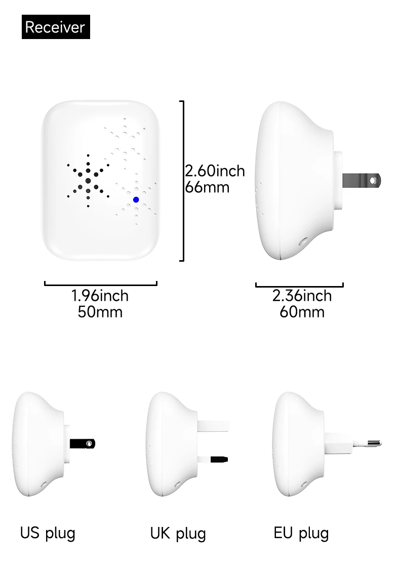 No Battery Waterproof Door Bell RF433 Home Calling Device Long-distance High Volume Self Generating Kinetic Wireless Doorbell