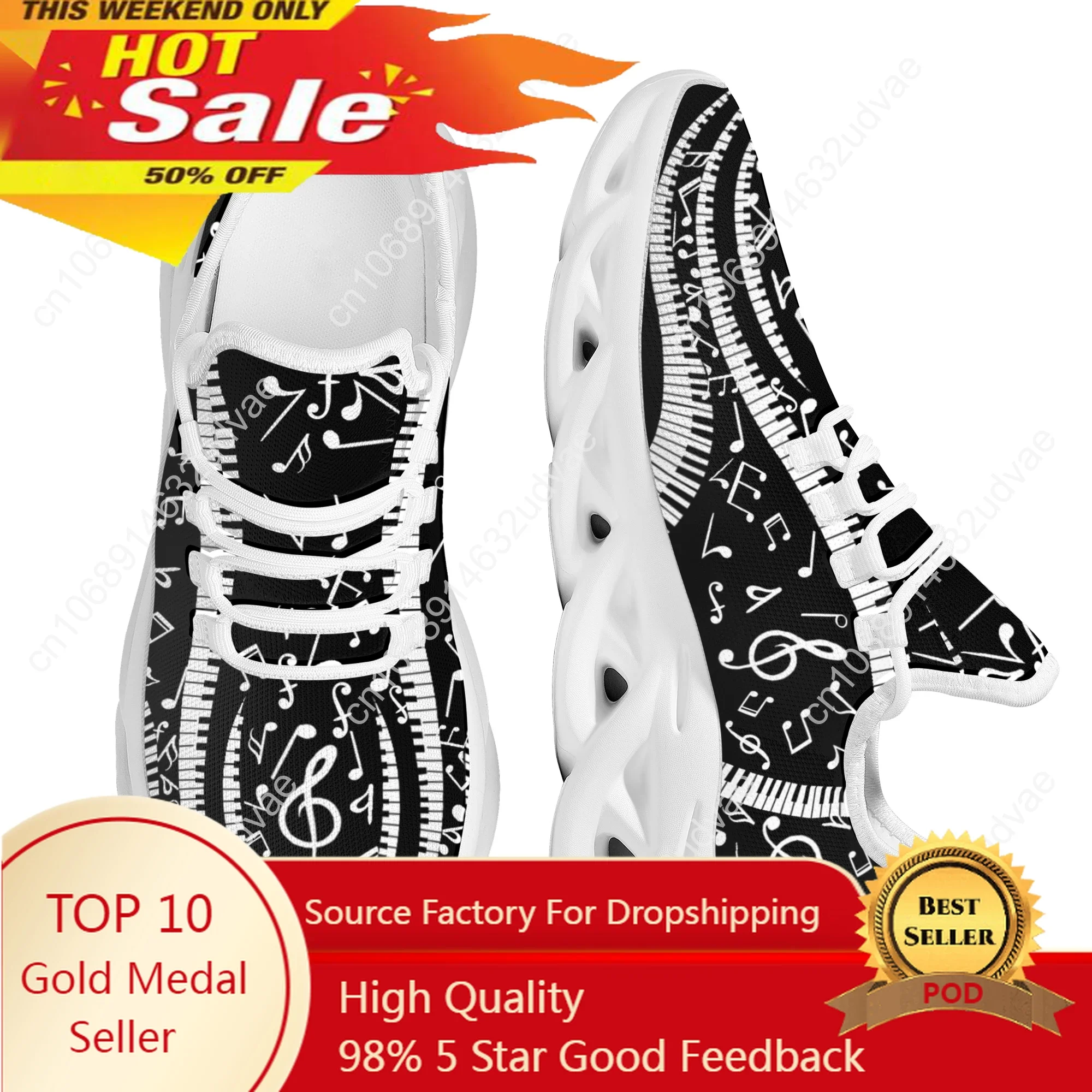 

Novelty Musical Notes Keyboard Kinnted Anti Skid Shoes Absorbing Light Lace Up Shoes Tennis Shoes Platform Shoe