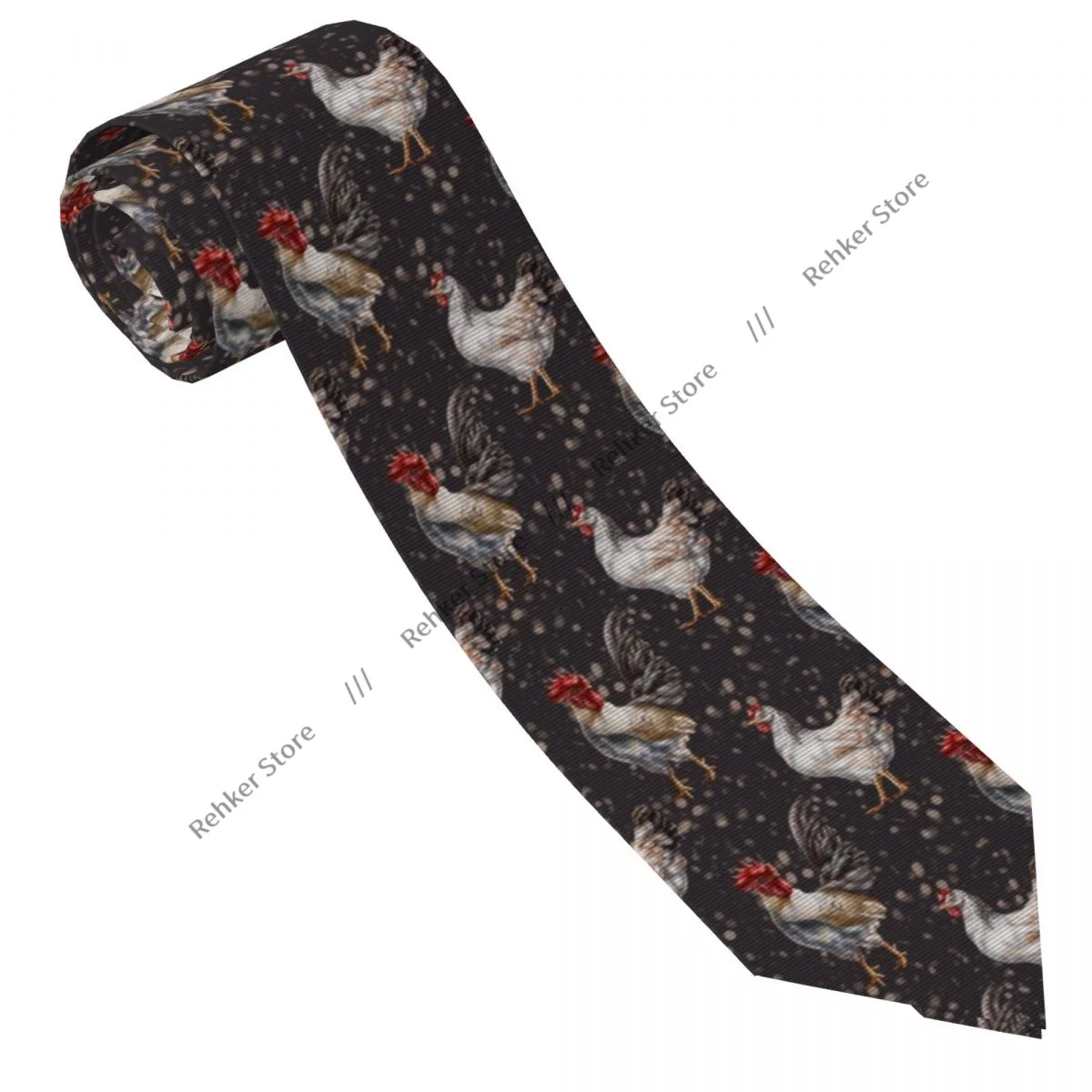 Mens Tie Classic Skinny Farm Chickens Roosters Neckties Narrow Collar Slim Casual Tie Gift
