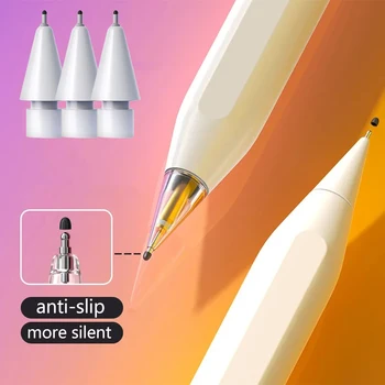 1/2 pçs novos pontas de lápis antiderrapantes 4b 2b substituição nib para apple pencil 1/2 gen dicas com tampa de silicone mais silencioso atualizado nib