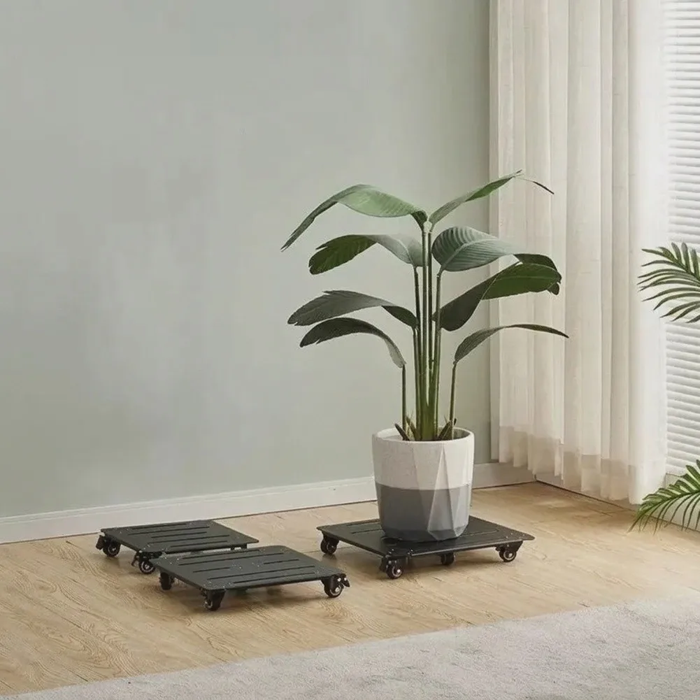 Plant Transport Stand with 10 Inch Wheels and Wide Base to Prevent Tipping Indoor Outdoor Rust Resistant Steel Frame