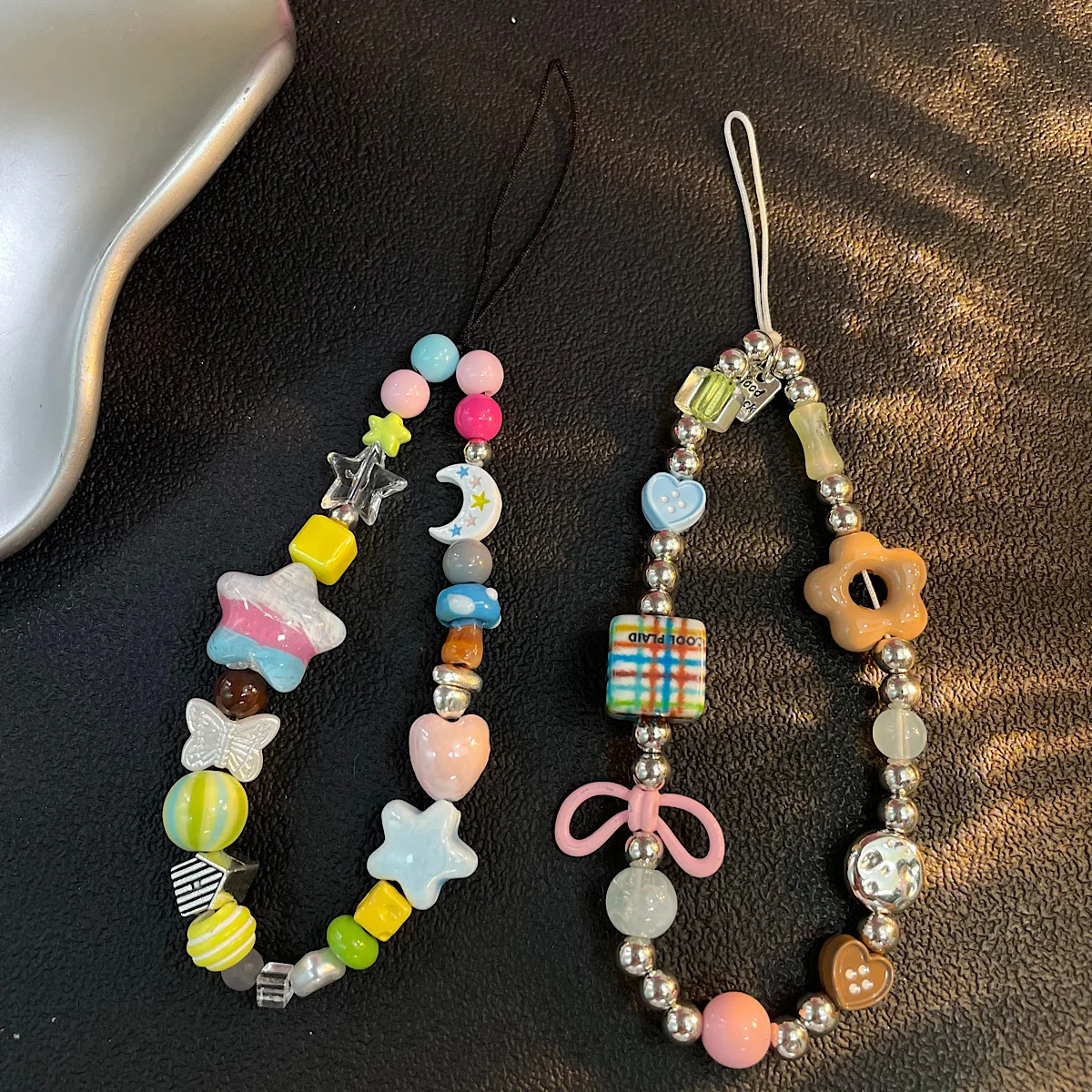 Estrela lua corrente do telefone móvel curto telefone pendurado corda nova câmera ccd pendurado corrente feminino anti gota pingente premium