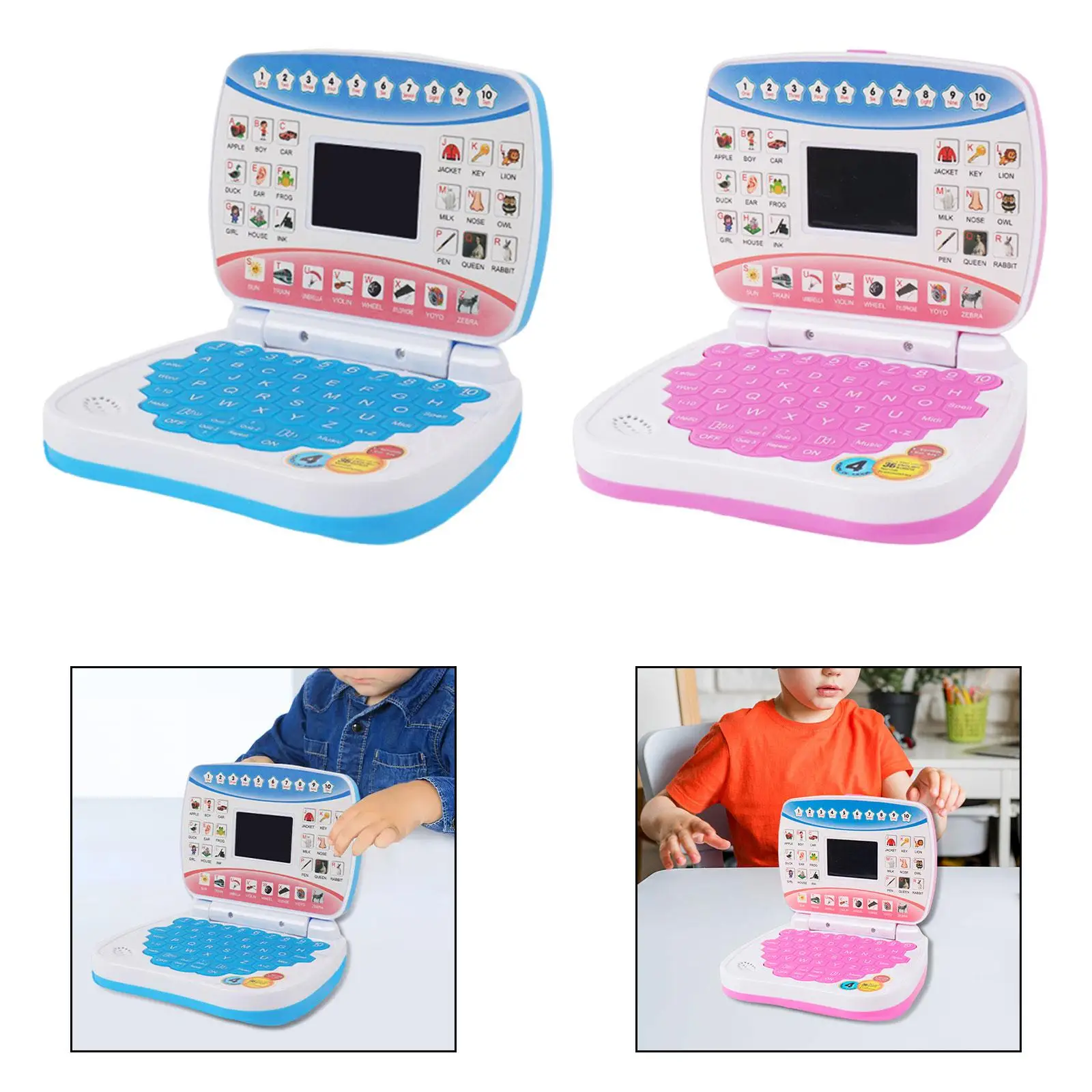 Giocattolo didattico per bambini Giocattolo educativo per laptop per bambini Simulazione per bambini Giocattoli per computer Schermo LED per apprendimento precoce per