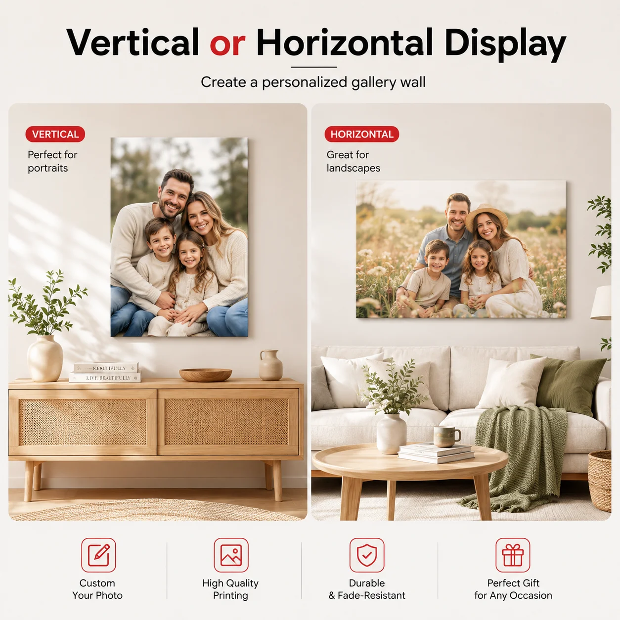Custom Canvas Prints Photo Poster Personalized Wall Art for Family Life Pet Anime Birthdays Weddings Scenery Decor view 6