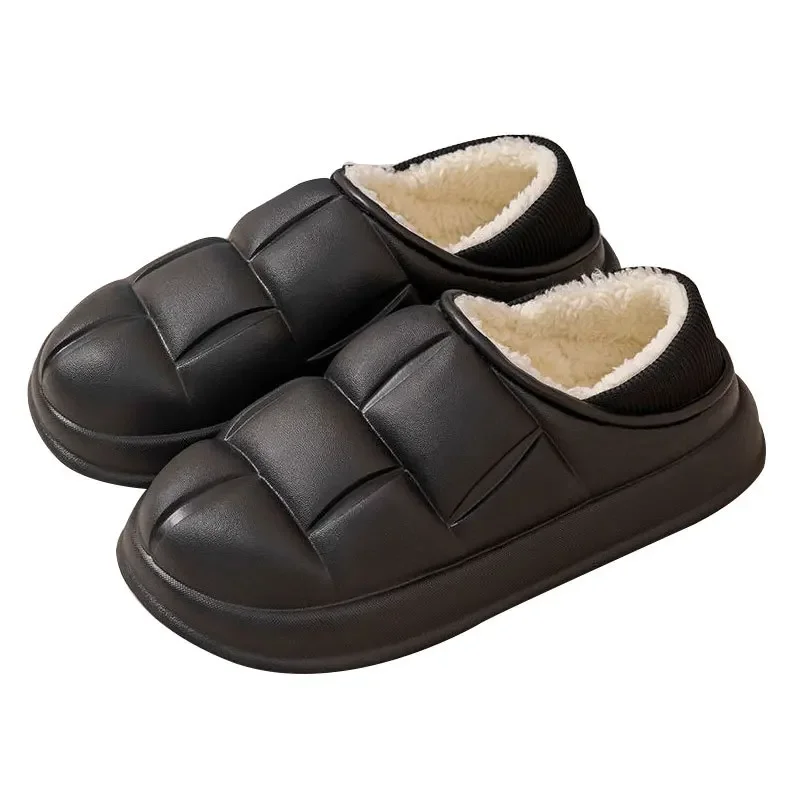 Cover Hak Slippers Mannen Winter Indoor Koppels Thuis Verdikte Waterdichte Antislip Pluche Katoenen Schoenen Externe Wear2023