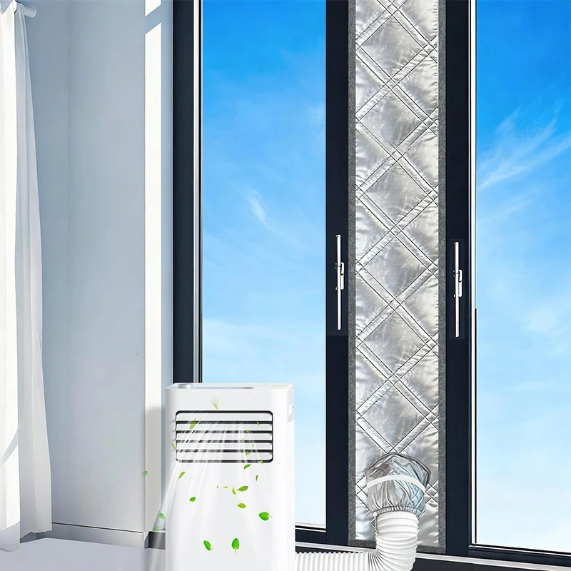Portable Padded AC Window Seal Kit Reduce the Exchange of Cold and Warm Air Window Vent Cloth for Air Conditioner Exhaust Hose
