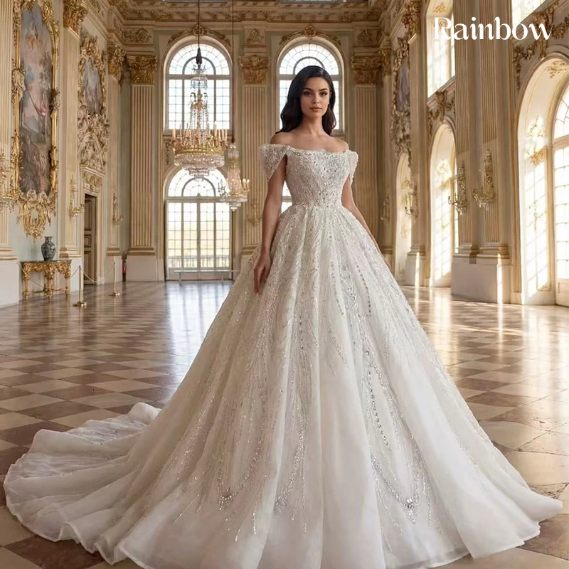 

Fully Embroidered Lace Wedding Dress Exquisite A-Line Ball Gown High-Neck Full Sleeve Customized Bride Muslim Vestido De Novia