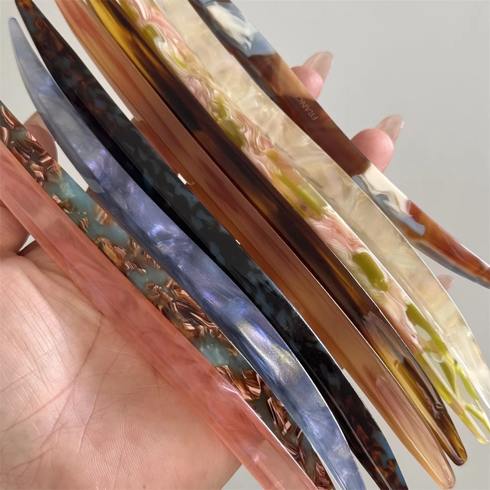 French Retro 18CM Long Willow Leaves Shape Coarse Senior Sense Acetic Acid Hairpin Hair Accessories For Woman Girls