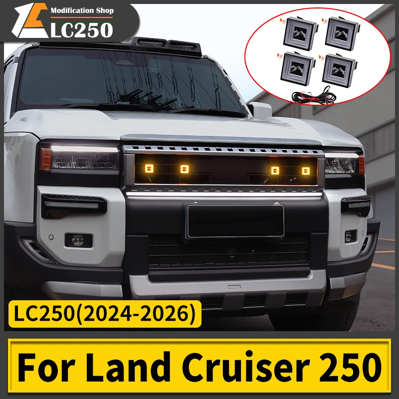 

Для Toyota Land Cruiser 250 2024 2025 1958 J250 решетка радиатора декоративная световая полоса внедорожная противотуманная фара украшения аксессуары