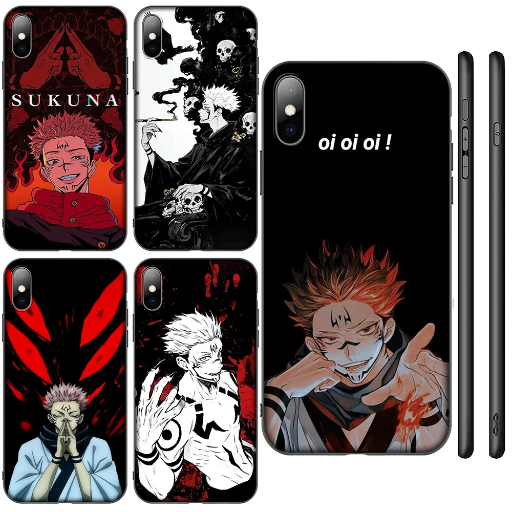 SA155 Sukuna Jujutsu Kaisen Soft Case for iPhone 16 15 14 13 7 8 Pro Max Mini Plus