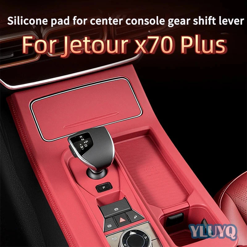 For Jetour x70 Plus Silicone Center Console Gear Shift Panel Cover & Anti-Slip Cup Holder Liners Car Interior Tuning Accessories