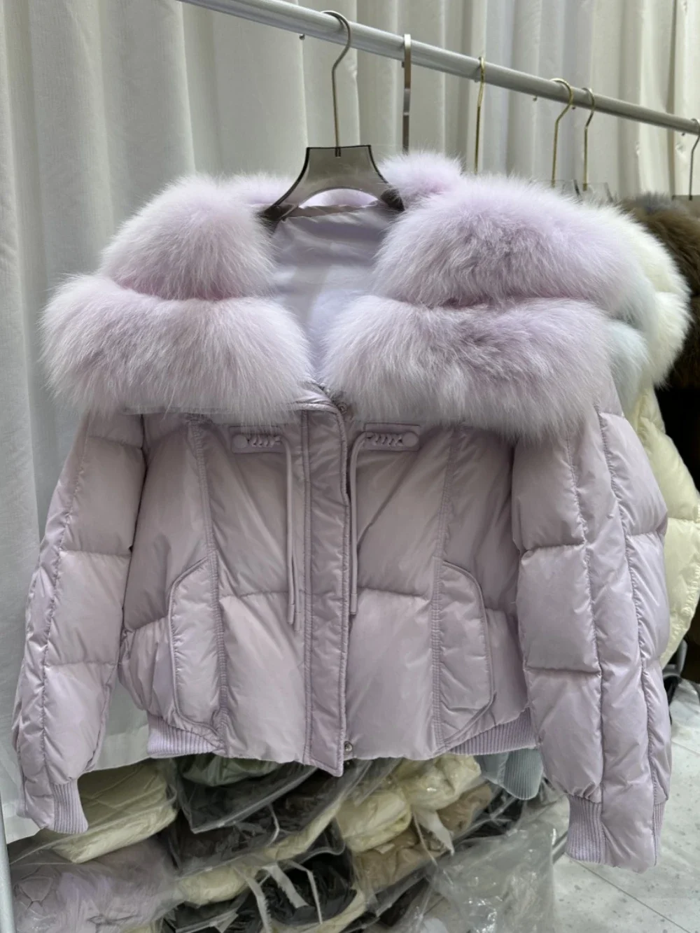 OFTBUY Big Real Fox Fur Collar Outerwear 2024 Winter Fur Jacket Women Natural Thick Warm Duck Down Coat Short Streetwear Loose