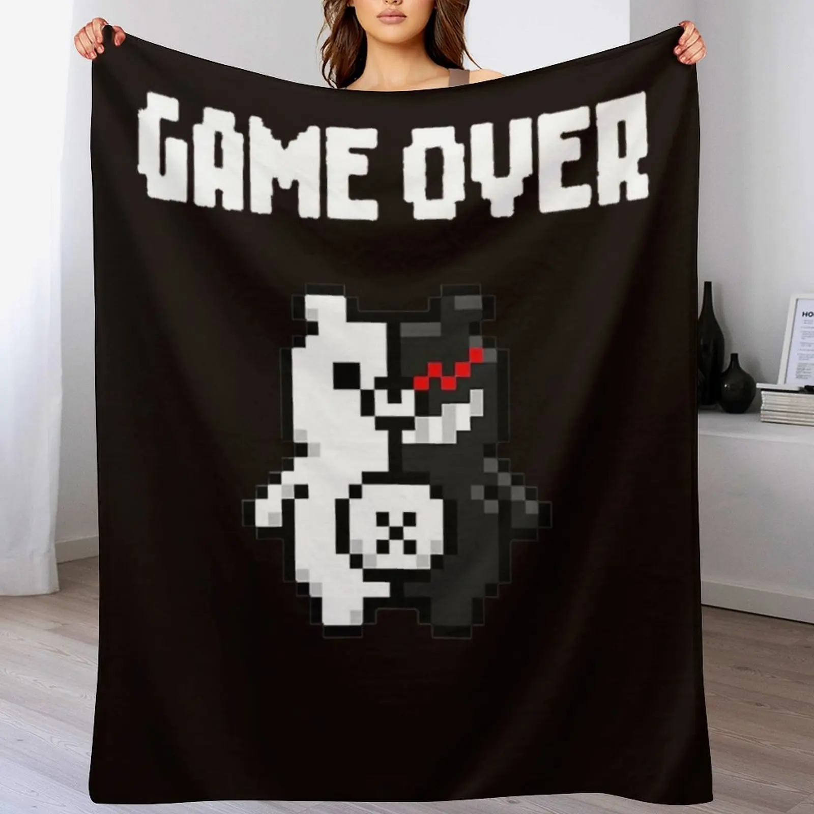 

Monokuma Game Over Throw Blanket Stuffeds Furry Plaid Comforter Blankets