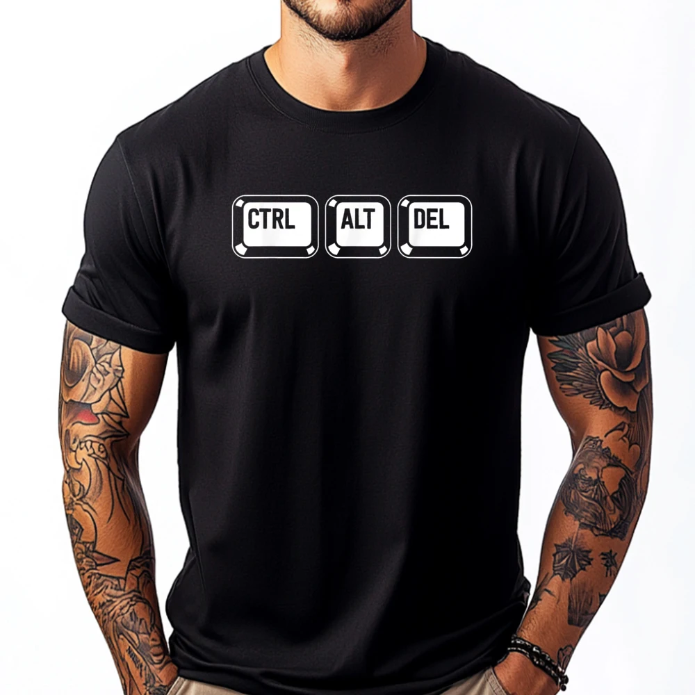 

Computer Programmer Office Ctrl Alt Delete Luxury Clothing Breathable Printed Tshirt Graphic Tees Casual