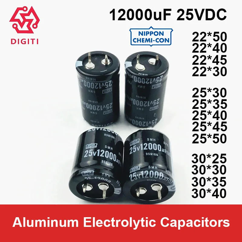 

Aluminum electrolytic capacitor 25V12000UF 25V 12000UF NICHICON 22X30 22X40 22X45 22X50 25X30 25X35 25X40 25X45 25X50 30X25 30X3