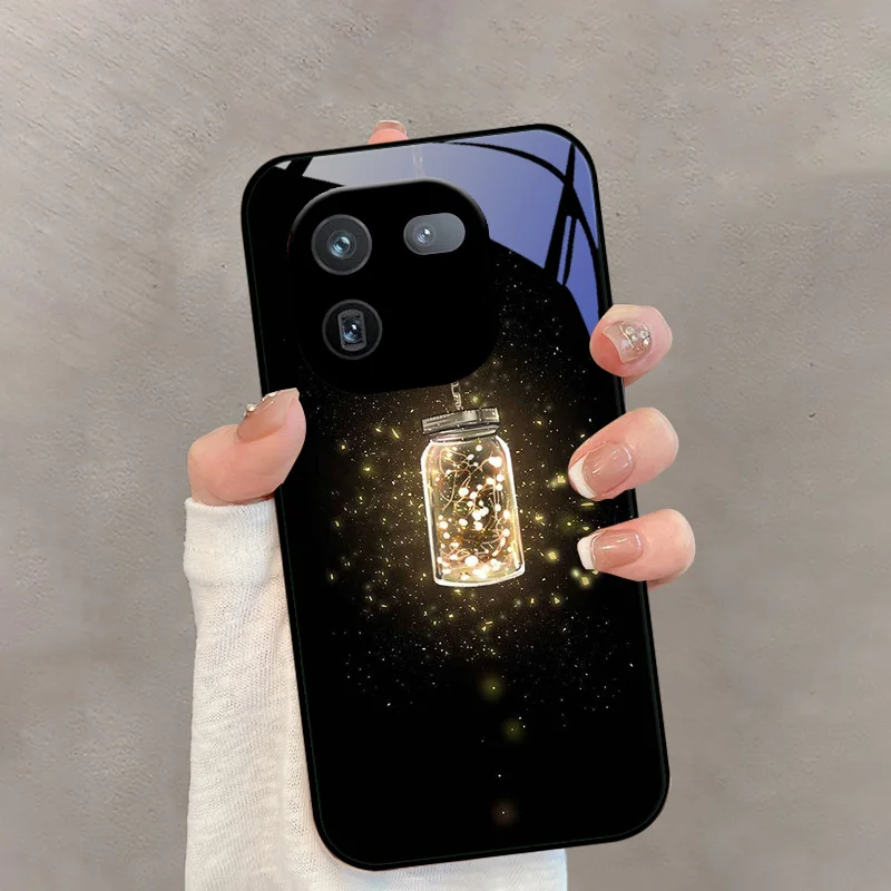 ل Vivo iQOO 12 Coque 12 Pro 5G موضة الزجاج المقسى الأسود الهاتف الزجاج الحال بالنسبة vivo iQOO 10 Pro Fundas 11S 11 غطاء الوفير