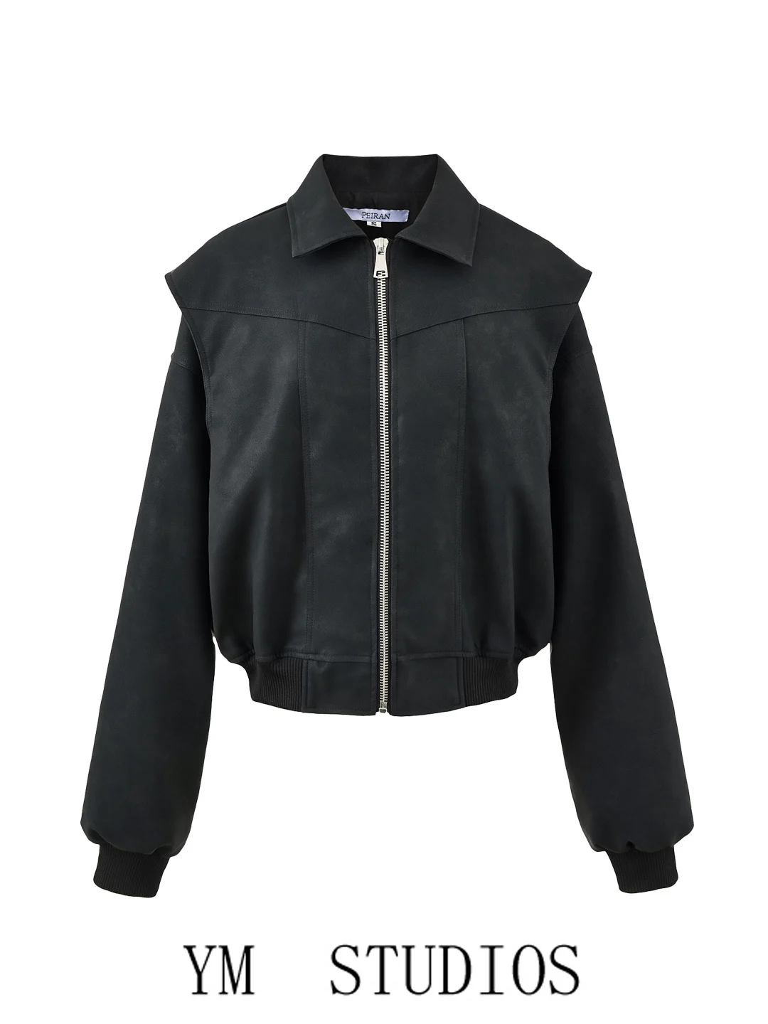 

Модная черная куртка из искусственной кожи для женщин, укороченная, с воротником на молнии, в байкерском стиле, стильная и облегающая, верхняя одежда для женщин