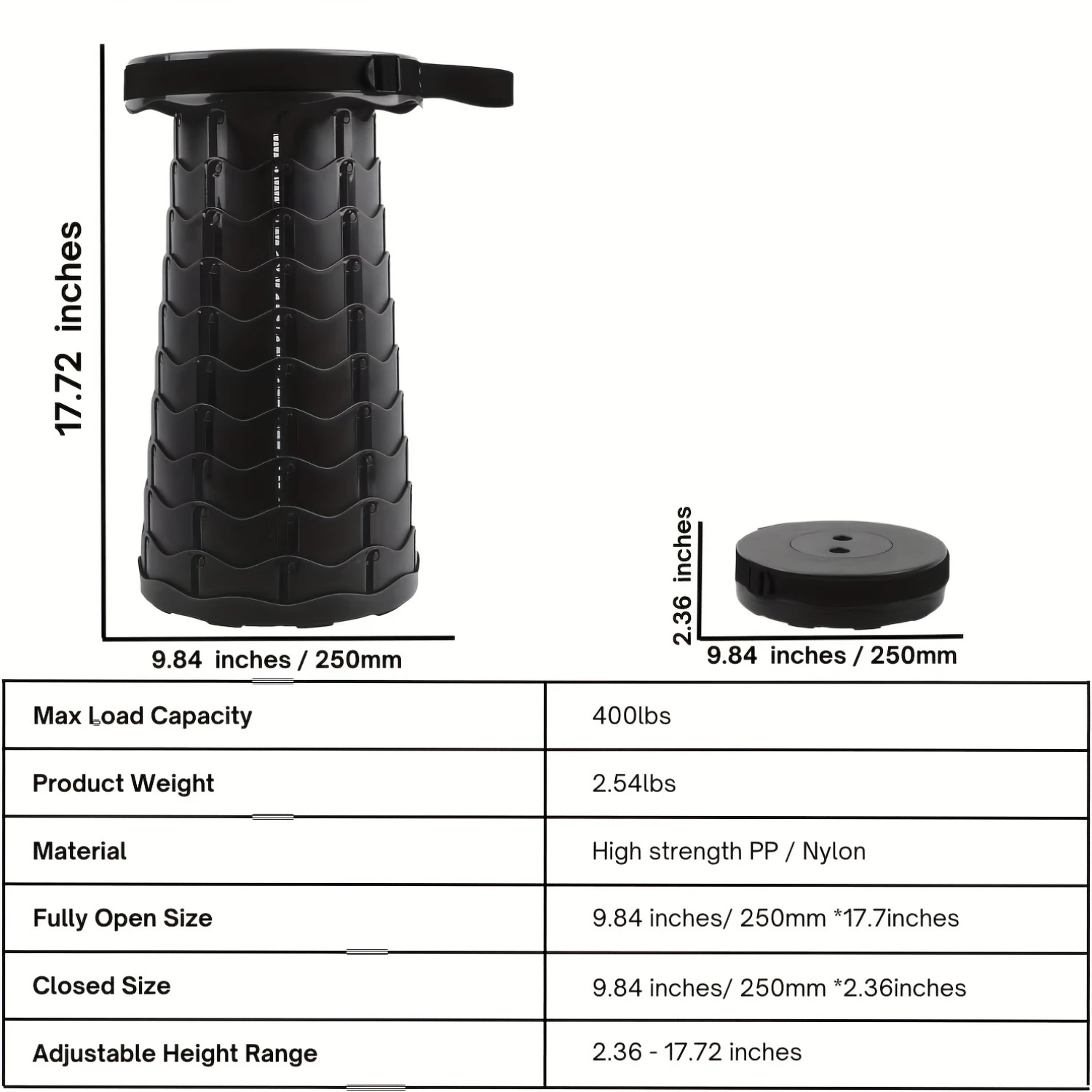 1pc Ultra-Portable Folding Camping Stool - Durable & Quick-Setup Seat - Perfect for Fishing, Outdoor & Indoor Adventures - Compa