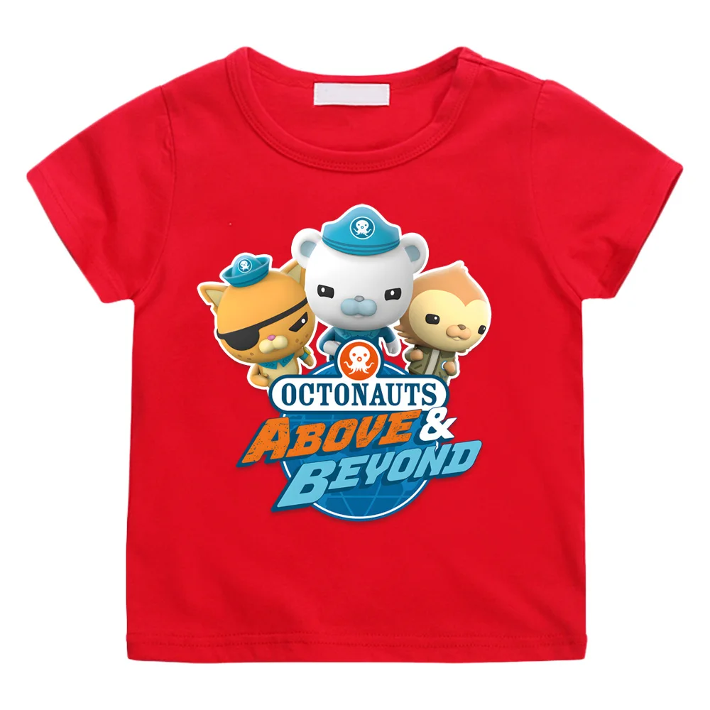 The Octonauts Children\'s Round Neck T-shirt for Boys Age 3-12 Short Sleeved Casual Summer T-shirt Print Fashionable Little Girls