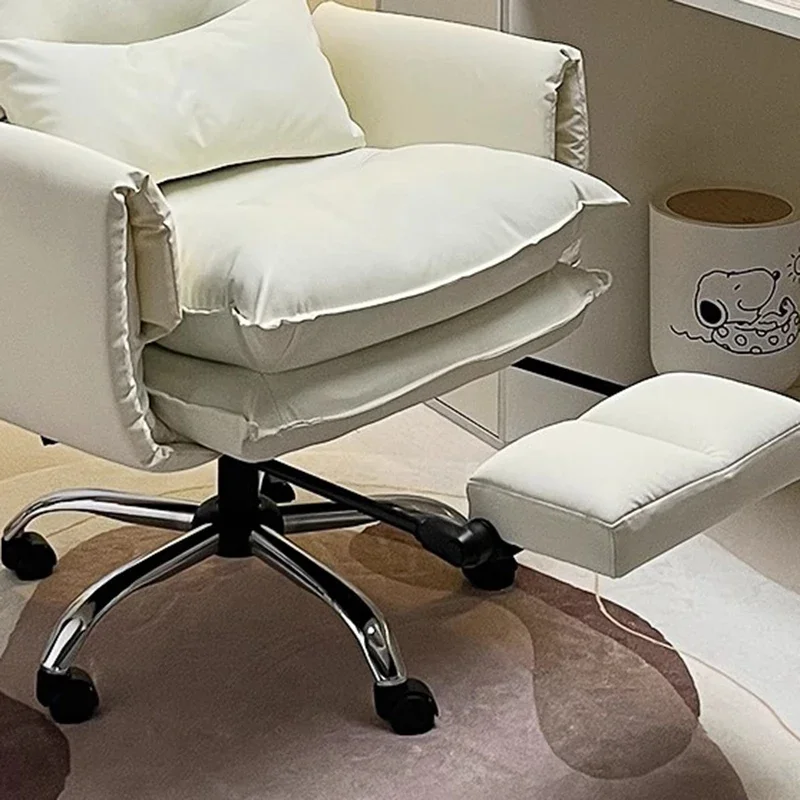 Chaise de bureau de massage mobile, oreiller de jeu blanc, roues modernes ergonomiques, chaise de jeu, commande élastique, Silla Gamer, meubles de maison