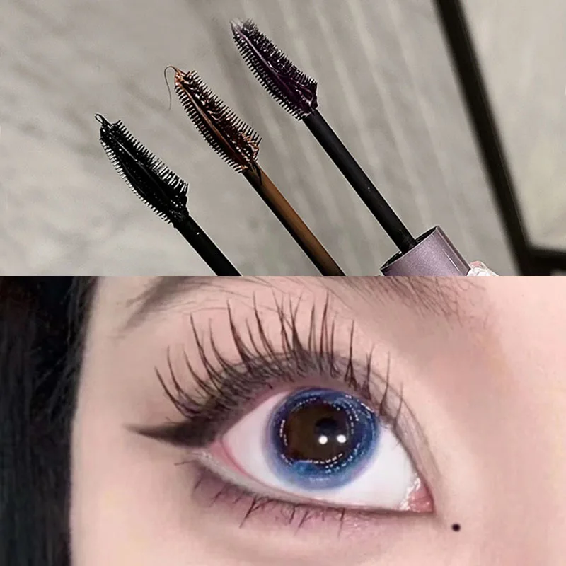 Zijde Vezel Curling Mascara Make-Up Zwart Bruin Waterdicht Verlengt Wimper Extensions Niet-Vlek Ogen Make-Up Cosmetica