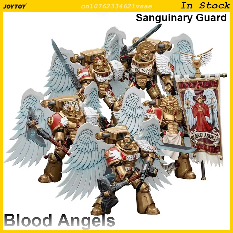 JOYTOY Warhammer 40K Blood Angels Sanguinary Guard 1/18 Action Figure 12cm Anime Figurine Model Statue Collection Toy Boy Gifts