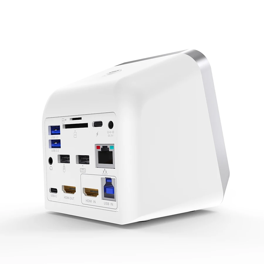 KVM Switch Docking with Scaler, Multi-function Switching for phone/Laptop and PC with AUX