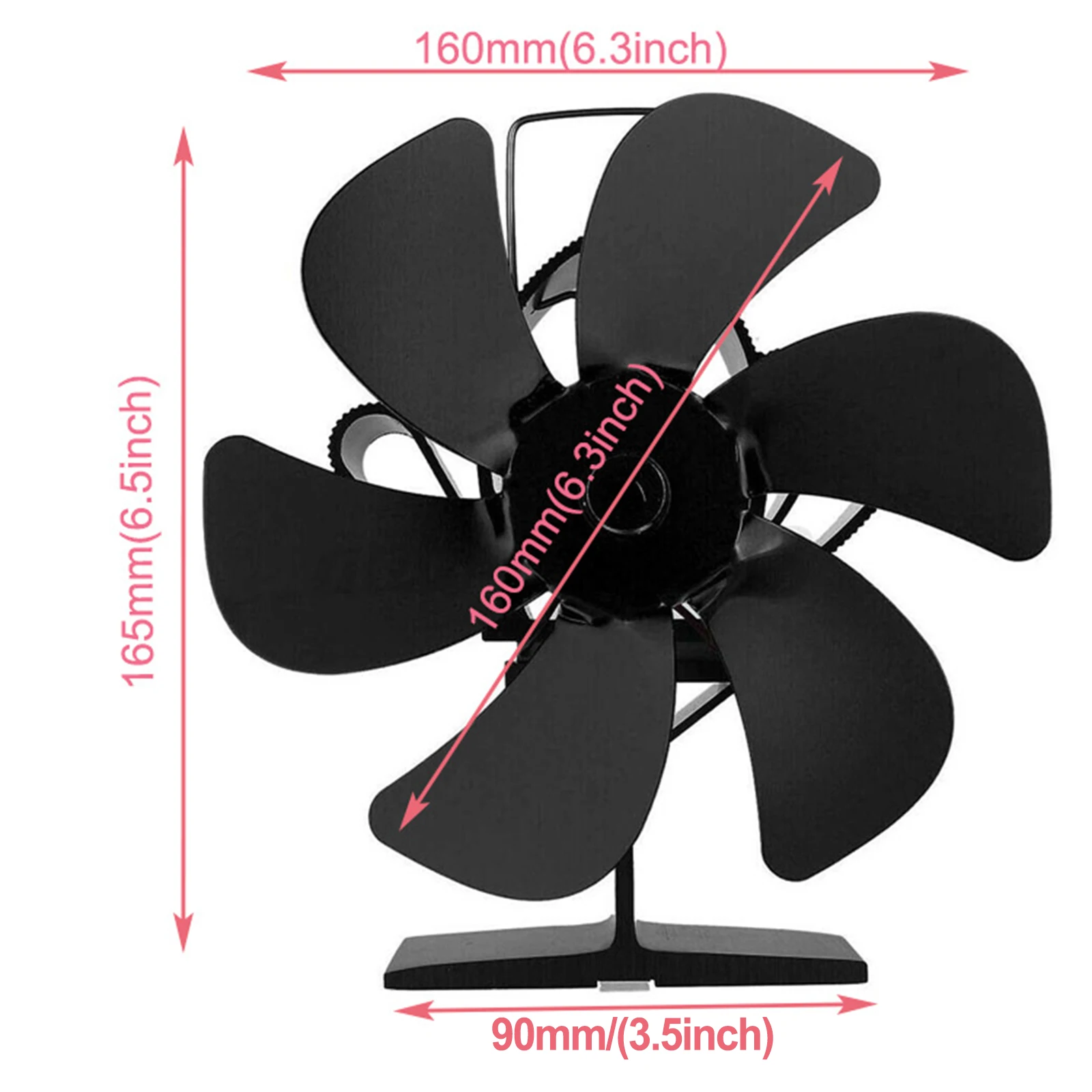 Fireplace Fan 1 Pcs 1400rpm 160-210 Air Volume 6 Pieces Fan Blades Silent Operation Thermoelectric Module Brand New