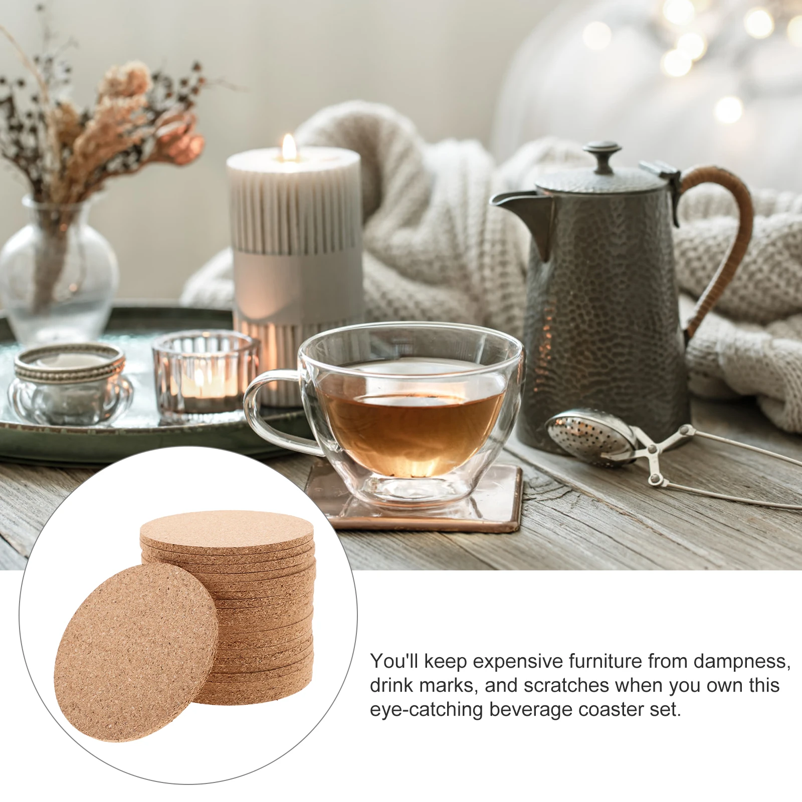 

20pcs Insulated Cork Coasters Round Heat Resistant Pads 7 5x0 39 Soft Anti Scald Table Placemats Kitchen Hot Plate Mats