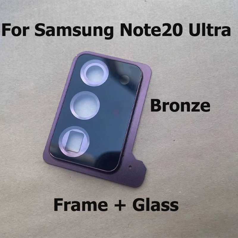 New For Samsung Galaxy Note 20 Note20 Ultra Back Camera Lens Rear Camera Glass Cover With Frame Glue Sticker Adhesive