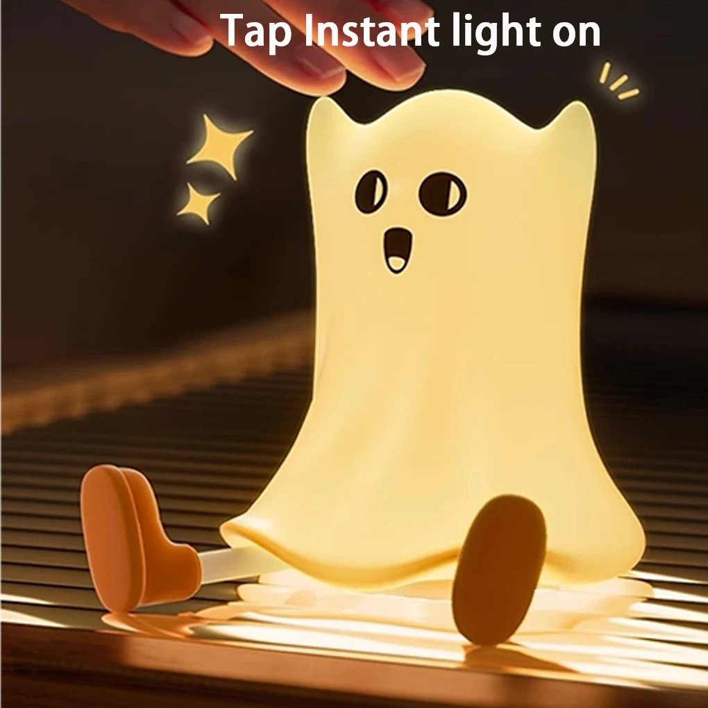 Rechargeable Halloween Led Night Light Bedroom Bedside For kids Pumpkin Silicone Gift Children’s Lamp Baby Child Nursery Cartoon