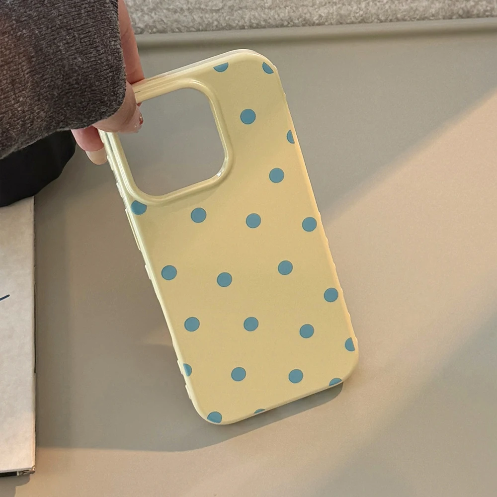 INS Niedliche Polka Dot Weiche Handyhülle für iPhone 14 16 15 17 18 Pro Max Koreanische Candy Pink Handy Schutzhülle Rückseite – Detail 13