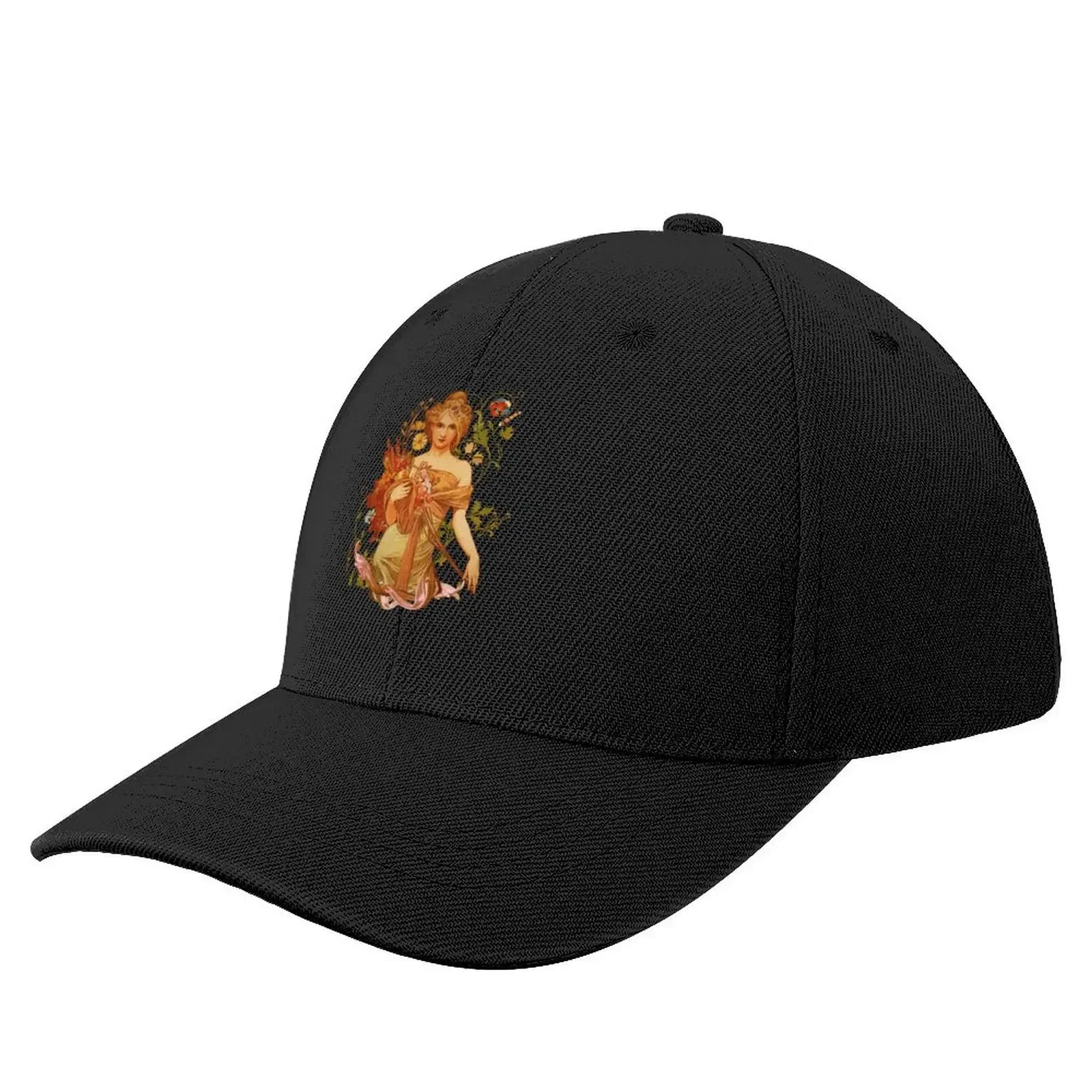 

Mucha Floral Fitted . Baseball Cap derby hat beach hat Trucker Hat Woman Hats Men's