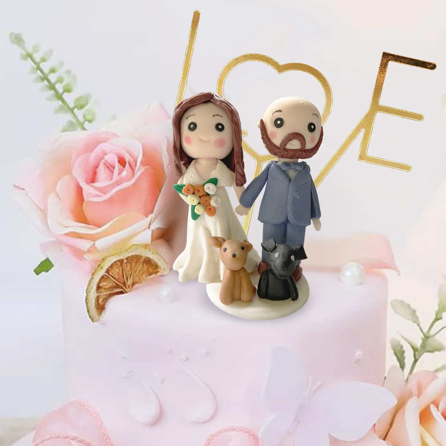 Wedding Cake Doll Fall Decor for Remembrance Wedding Decorations for Tables Groom Birthday Decoration for Girl Couples Pet