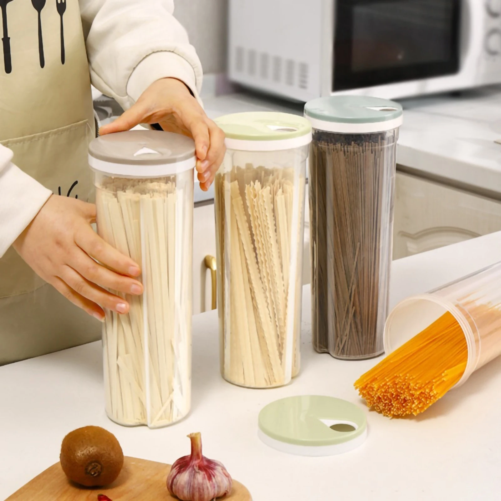 Caja de almacenamiento de alimentos, contenedores herméticos sellados, caja de almacenamiento de frutas y verduras para cereales, espaguetis,