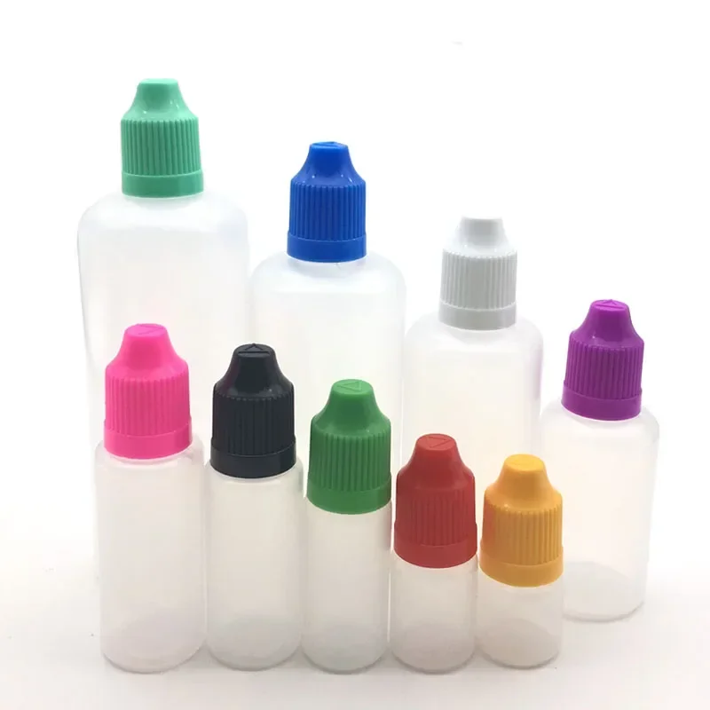 30Pcs 3ml-100ml Refillable Travel Bottle Plastic Transparent Pressure Screw Cap Oil Paint Lubricating Oil Bottle Liquid Dropper