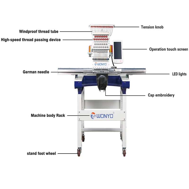 Free Training Beginners Automatic Computerized Embroidery Machine for Tshirt/shoes/flat DDP to All Countries