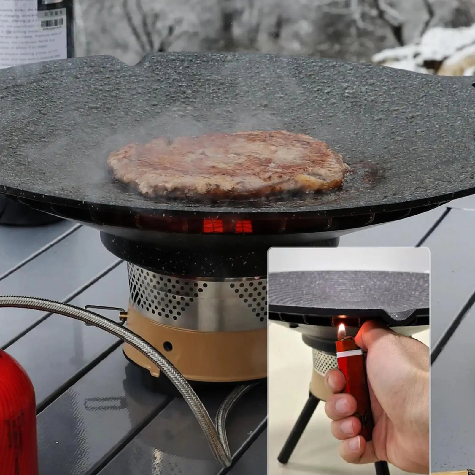 Противень для выпечки с ручками, сковорода для плиты, портативная сковорода для барбекю, сковорода для жарки, соте, барбекю, кемпинга Противень для выпечки с ручками, сковорода для плиты, портативная сковорода для барбекю, сковорода для жарки, соте, барбекю, кемпинга