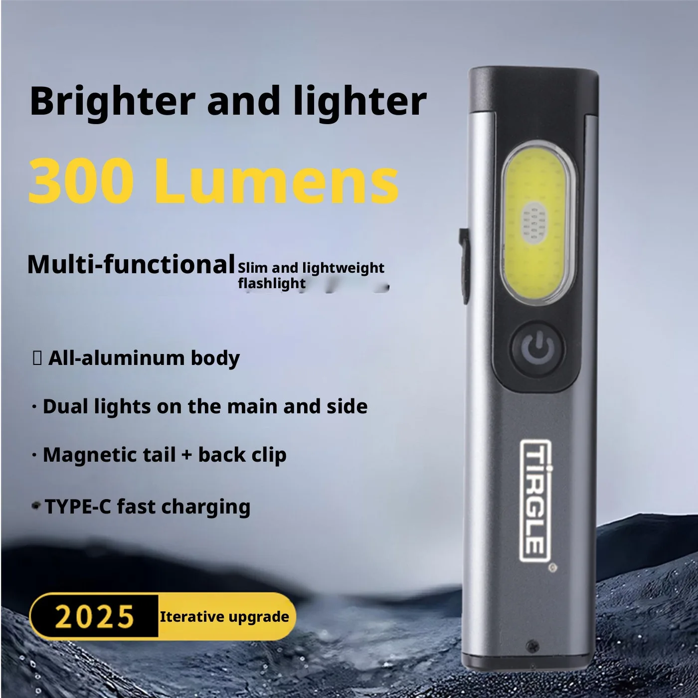 SHINEKNOT Ultra Thin Flashlight Strong Magnetic Attraction Work Light Maintenance Long-Lasting Rechargeable Portable Lighting