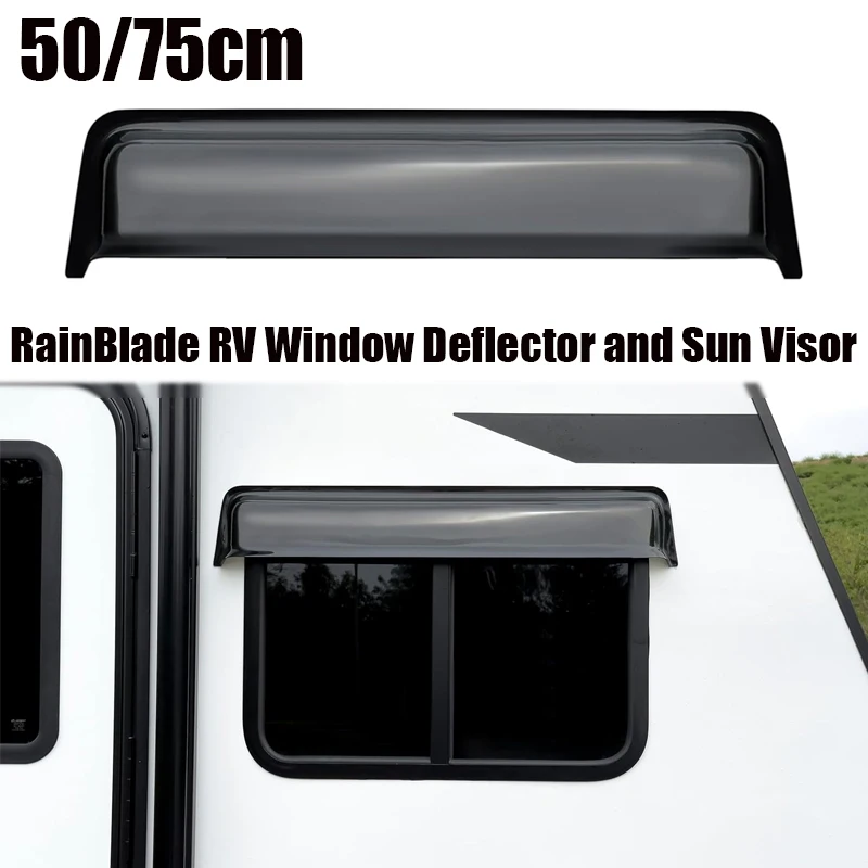 For Universal 50/75cm RV Vehicle Side Sliding Window Sunroof Block Rainshield Eyebrow RainBlade RV Window Deflector Sun Visor