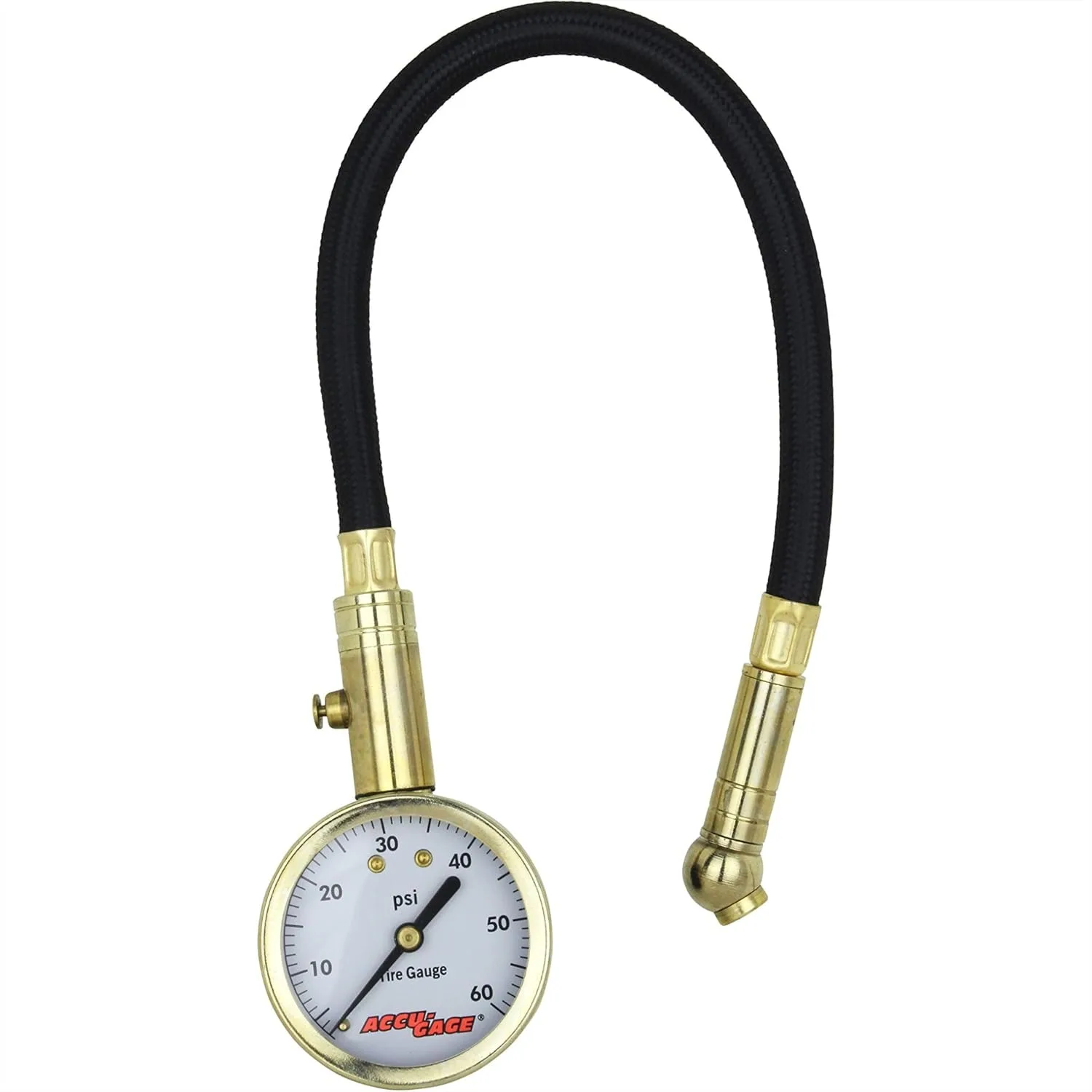 

Tire Pressure Gauge with Hose, Swivel Angle Chuck for 5-60 PSI Range, Accurate and Easy-to-Use Tool