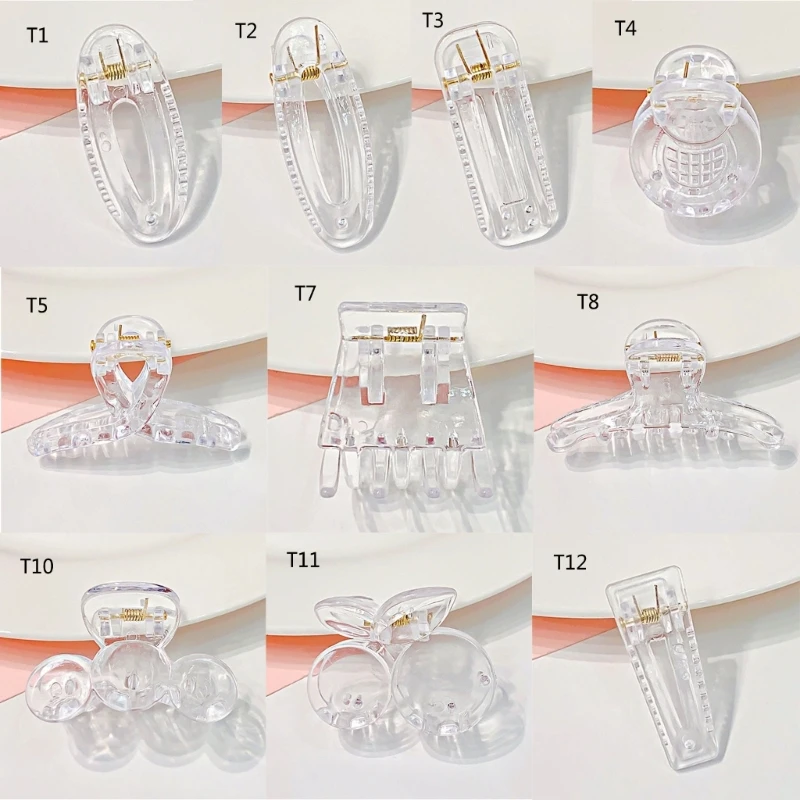 10 horquillas transparentes para el pelo, accesorios para el cabello DIY, pinzas transparentes para el pelo, Material acrílico