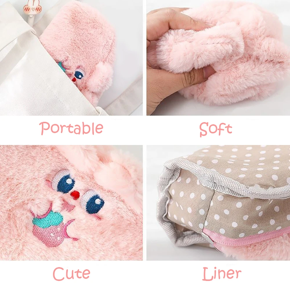 Kawaii Plush Pencil Case Cute Large Capacity Desktop Storage Pen Pouch Makeup Storage Bag Students School Stationery Supplies