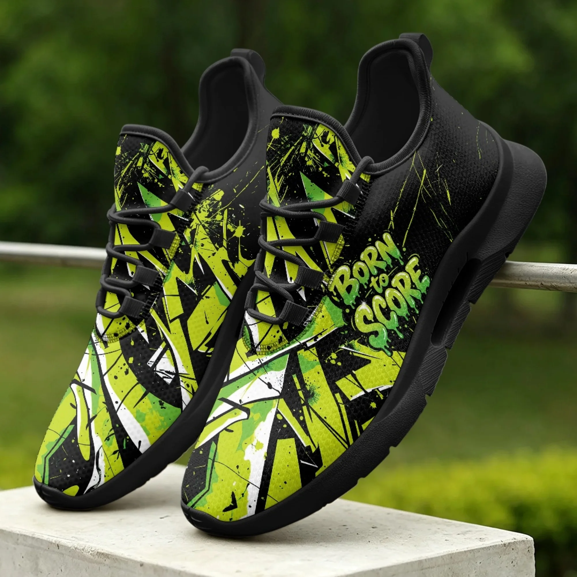

XIXIRIMIDO Graffiti Lace-up Casual Shoes Mens Sneakers Comfortable Mesh Breathable Walking Shoes Women's Fashion Sneakers 35-48