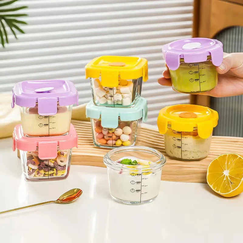 Heat Resistant Kids Food Supplement Box Fruit Mini Food Box High Borosilicate Glass Bowl Suitable For Daily Use