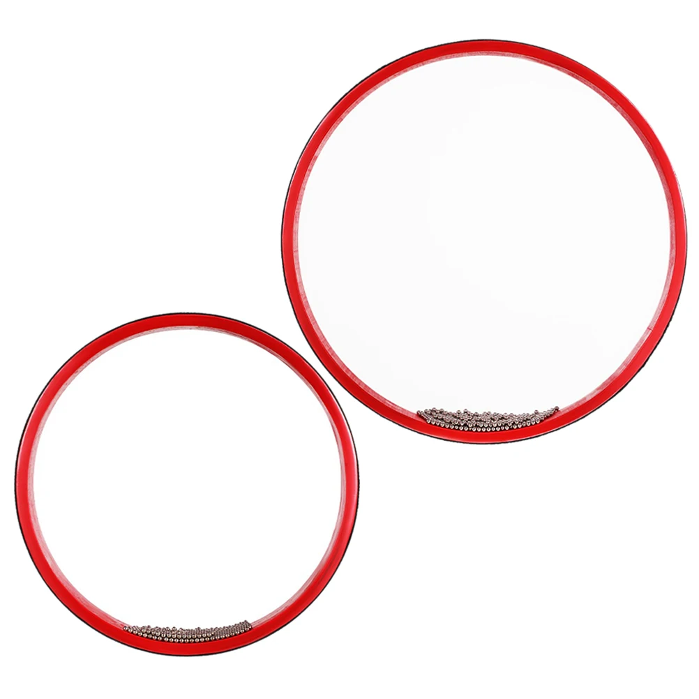

2 pcs Wave Sounds Drums 6inch 8inch Red Kids Musical Instrument Shake Drum Ocean Sound Toy Toddler Baby Hand Drum Wooden