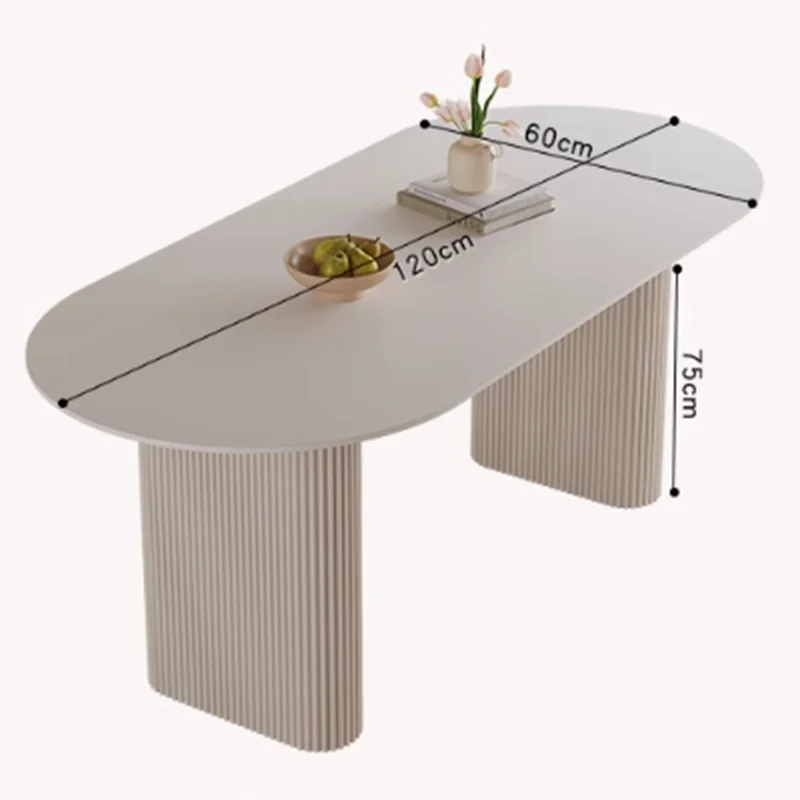 Mesa de Comedor de cocina de diseño, Mesa de Comedor ovalada única italiana nórdica para restaurante, Mesa redonda de salón, muebles blancos para el hogar