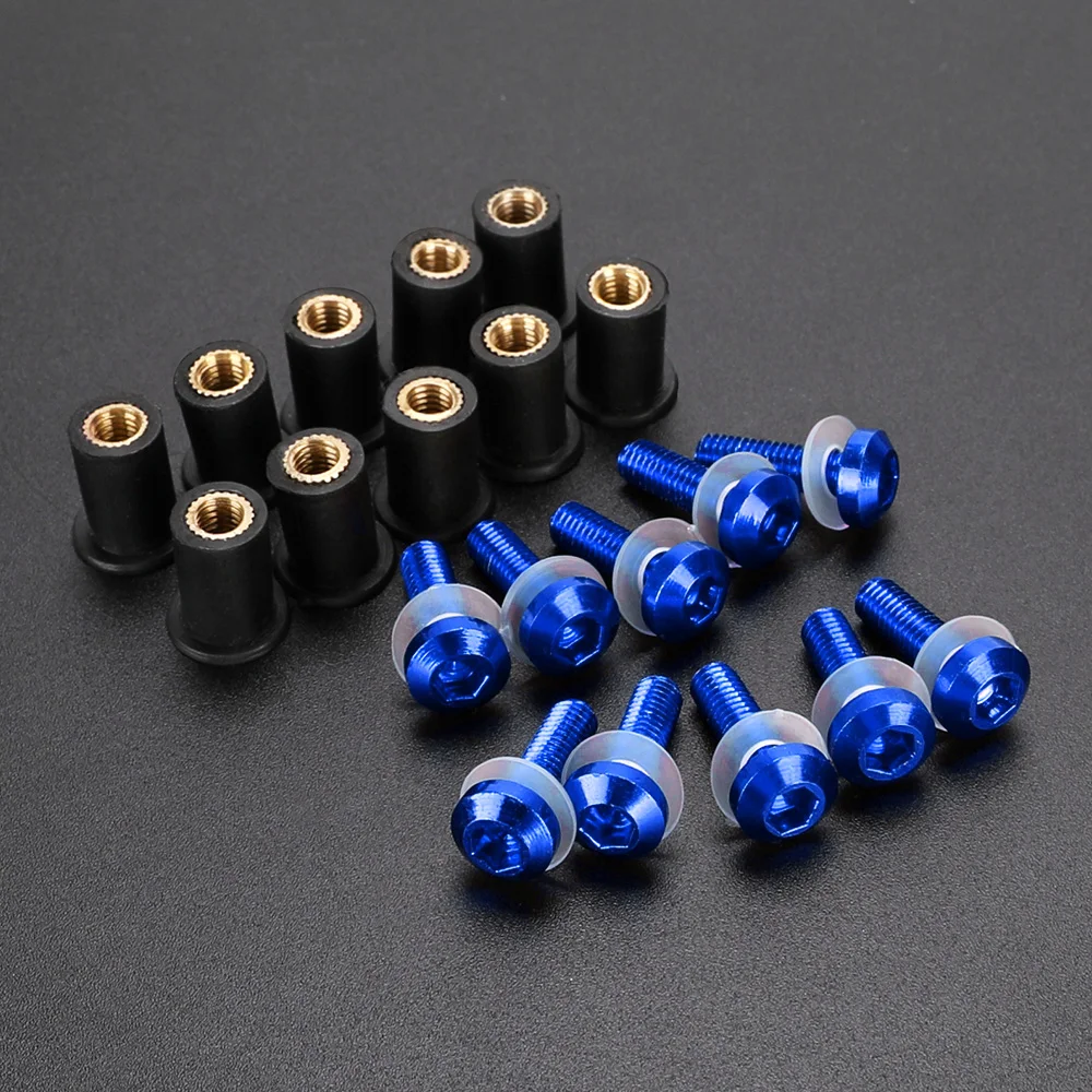 

5mm 10PCS Motorcycle Windshield Bolts Screw Nut Fastener Kit For SUZUKI SV650 SV650S 2005 2006 2007 2008 1999-2012 2011 2010