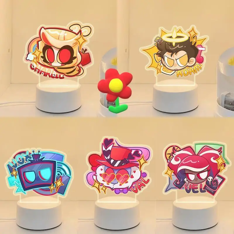 

Night Light for Charlie Vox Velvette Q Version Modeling Monochrome Lamp Bedside Lamp Anime Cartoons Desktop Decoration Light